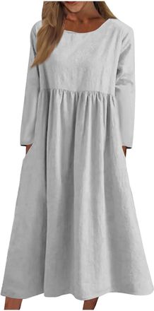 Generic Ladies Casual Dresses Modest Loose Dress for Women Elegant Long Skirts Plus Size Casual Dress for Women Fall Winter