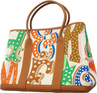 Herm&egrave;s Gold Multi-Color Toile H Negonda Leather Tote Bag (Pre-Owned)