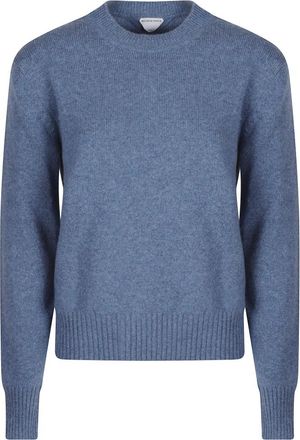 Bottega Veneta Ronde hals gebreid - Dames - Ronde hals truien - Blauw - S - Truien & Vesten