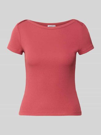Jake*s Casual T-Shirt mit U-Boot-Ausschnitt in Dunkelrot, Gr&ouml;&szlig;e XXL