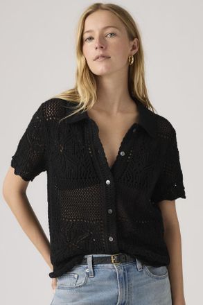 Levi's Susanna Floral Crochet Shirt - Donna - XS - Nero / Anthracite Night