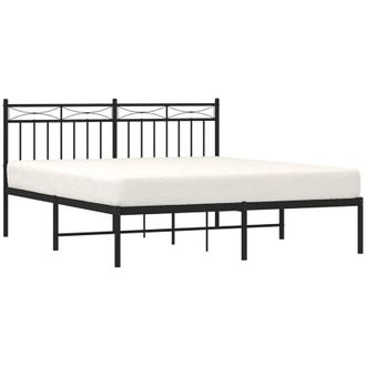 vidaXL Estructura Cama Sin Colch&oacute;n Con Cabecero Metal Negro 150x200 Cm Vidaxl