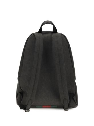 Gucci Mens Large Web Backpack Nika Blk Vrv-Blk-T.g Fabric Backpacks Vrv/blk/t.g