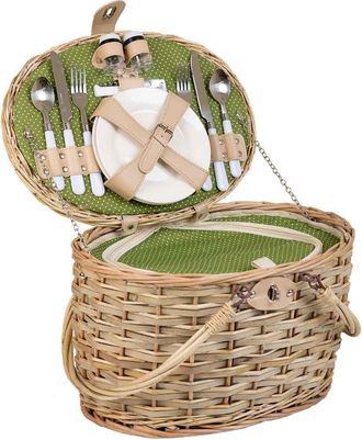 Wanderlust Deco Cesta de picnic 2 servicios natural