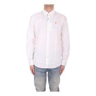 Barbour Herenoverhemd met iconisch logo - Heren - Zakelijke Overhemden - Wit - S - Katoen - Overhemden
