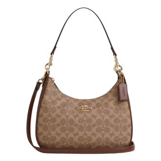 Coach (WMNS) COACH Signature Canvas Terry Hobo Bag Imitation Gold Tan CV940-IMXHE