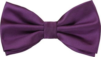 Alizeal Mens Solid Color Adjustable Bow Ties, Dark Purple