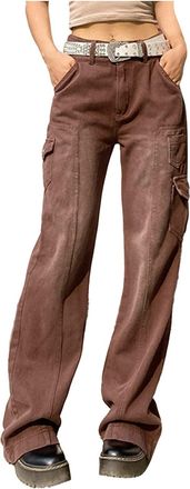 Generic Women Jeans Jeans for Women UK Casual Sweatpant Jean Sweatpants Wide Leg High Waisted Jean Stretchy Pull On Comfy Denim Soft Pants with Multipe Pocket