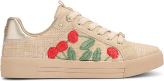 Kurt Geiger Womens Lillian2 Sneakers - Beige Fabric - Size UK 5