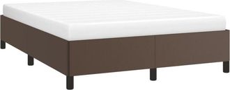 vidaXL Estructura de cama sin colchón cuero sintético marrón 140x200cm Vidaxl
