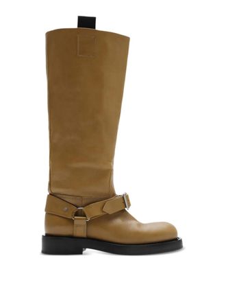 Burberry Leather Saddle High Boots