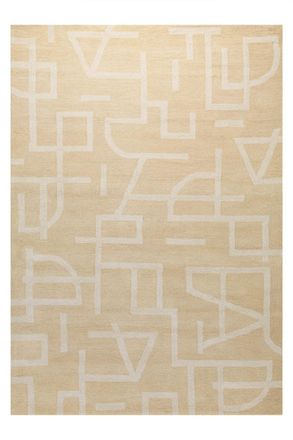 Wecon Home Alfombra dise&ntilde;o tuftada lana virgen mayoritaria arena/marfil 70x140