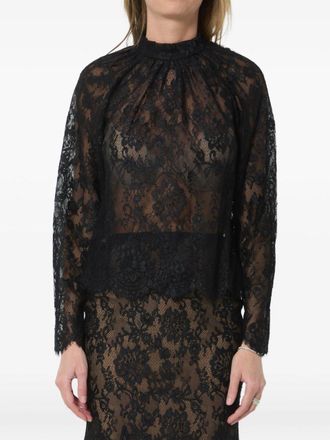 Self Portrait Black Lace Blouse