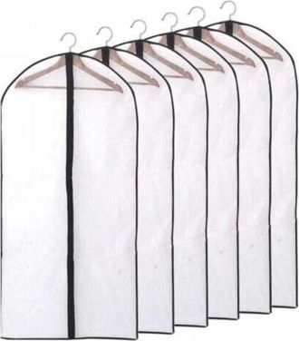 OEM Funda Protectora Para Prendas De Vestir, A Prueba De Polvo, Agua, &Aacute;caros Y Humedad, 6 Piezas De 60 X 140 Cm (negra)