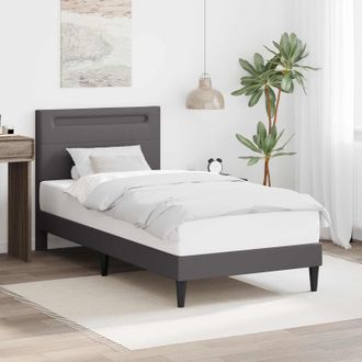 vidaXL Vidaxl Struttura Del Letto Con Testiera Grigio 90 X 200 Cm Similpelle