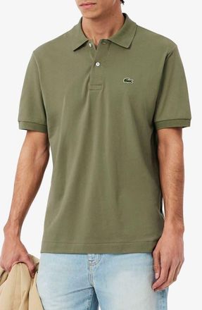 Lacoste Essentials Classic Fit Cotton Blend Piqu&eacute; Polo in Khaki at Nordstrom, Size 4