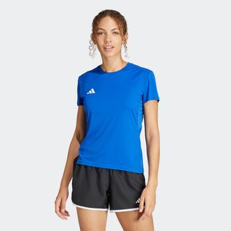 adidas Laufshirt ADIDAS PERFORMANCE ADIZERO E TEE, Damen, Gr. XXL, blau (royblu), Obermaterial: 100% Polyester, normal, Rundhals, Shirts Laufshirt