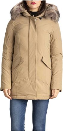 Woolrich Artick Parka Luxury - Dames - Parka Jassen - Beige - S - Polyester - Jassen