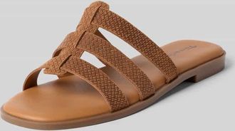 Tamaris Tamaris Pantoletten aus echtem Leder in Hellbraun, Gr&ouml;&szlig;e 42