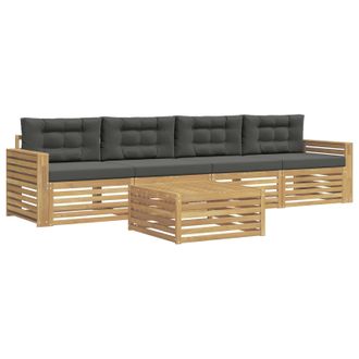 vidaXL Conjunto De Sof&aacute;s De Exterior 5 Uds. Blanco Y Antracita Vidaxl