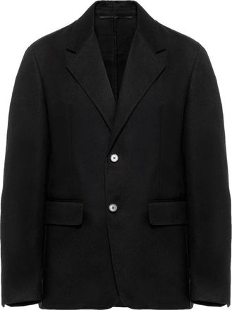 Prada Katoenen jas met vier knopen - Heren - Blazers - Zwart - S - Katoen - Jassen