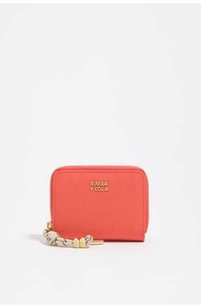 Bimba & Lola Nylon Flap Wallet in Coral at Nordstrom