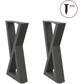 vidaXL Vidaxl - Patas Para Mesa De Centro (2 Unidades), Antracita, 28 X (42-43,3) Cm, Acero