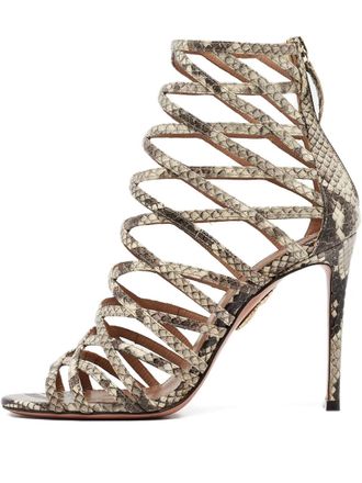 Aquazzura embossed leather sandals - Neutrals