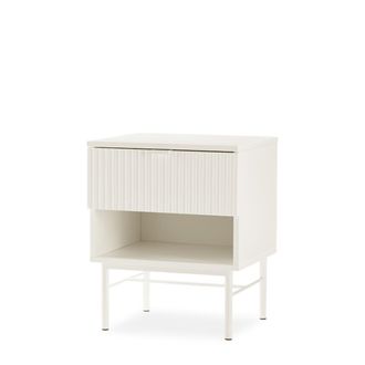 Koketto Home Mesita de noche de 45cm con caj&oacute;n y hueco color blanco