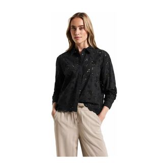 Street One Dames, Blouses & Shirts, Zwart, Maat: L Katoen