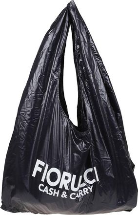 Fiorucci Black Nylon Cash &Amp; Carry Print Hobo Bag