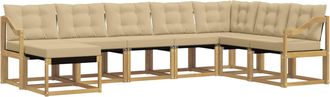 vidaXL Conjunto De Sof&aacute;s De Exterior 8 Uds. Y Beige Vidaxl