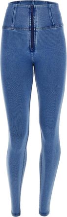 Freddy Leggings FREDDY Leggings WRUP2HC002ORG, Damen, Gr. XL, EURO, blau (light blau jeans, light blau seams), Obermaterial: 84% Baumwolle CO. 16% Elasthan E