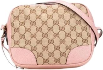 Gucci Pre-owned Cross Body Bags, female, Beige, Size: ONE SIZE Pre-owned Canvas Crossbody Bag