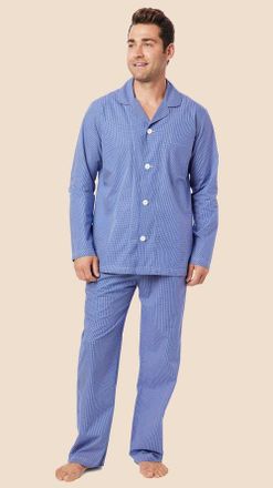The Cats Pajamas Mens Luxe Pima Pajama in Charleston Blue at Nordstrom, Size Small