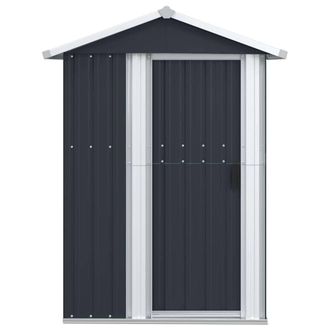 Berkfield Home Garden Shed Anthracite 126x97.5x177 cm Galvanised Steel in Dark Grey