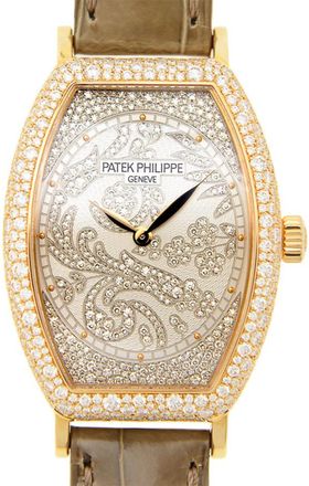 Patek Philippe Gondolo Mechanical Gold and Diamond Dial Ladies Watch 7099R-001