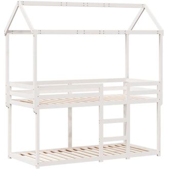 vidaXL Bunk Bed without Mattress White 90x200 cm Solid Wood Pine Vidaxl