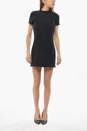 Balenciaga Short-Sleeve Mini Dress with Corset Balenciaga