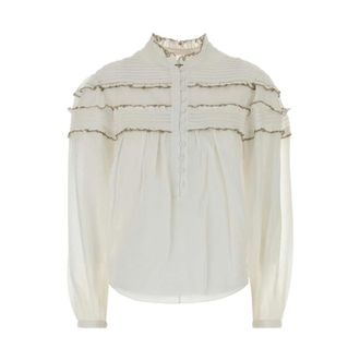 Isabel Marant Camicetta Doane con volant - female - Marant &eacute;toile - Blouses - White - XS - Blouses & Shirts