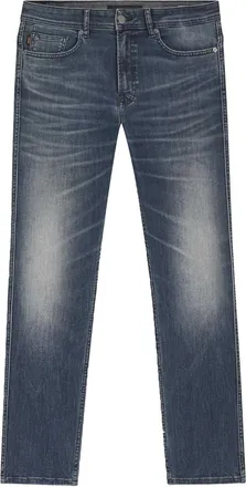 HUGO BOSS Herenjeans van Delaware Denim, slim fit, middelhoge taille (Marine)