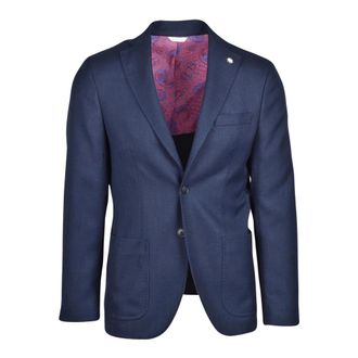 Manuel Ritz Jassen, Heren, Blauw, S, Wol, Giacca Sfiancata