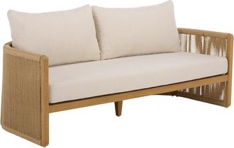 Safavieh Couture Gale Teak & Hyacinth Patio Sofa