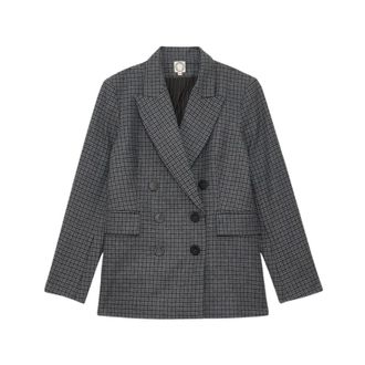 Ines De La Fressange June Checked Jacket - Dames - Jassen - Grijs - Maat: S Katoen