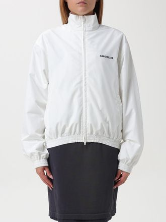 Balenciaga Womens Logo Track Jacket Zipup - White Nylon - Size Small