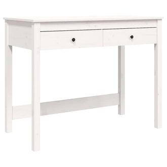 Berkfield Home Desk with Drawers White 100x50x78 cm Solid Wood Pine | Size: 100 x 50 x 78 cm