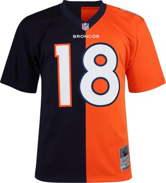 Mitchell & Ness NFL Denver Broncos 18 Manning Mens Split Legacy Jersey - Orange - Size X-Large