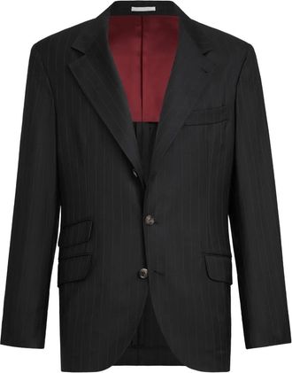 Brunello Cucinelli Blazer a righe - Nero