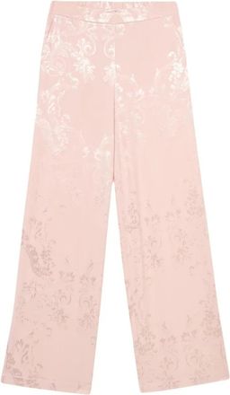 Oltre Jacquard palazzo broek - Dames - Wijde Broeken - Roze - M - Broeken