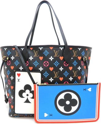 Louis Vuitton Black Monogram Multi-Color Monogram Canvas Leather Tote Bag (Pre-Owned)